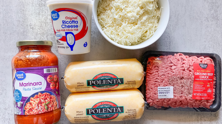 ingredients for polenta lasagna