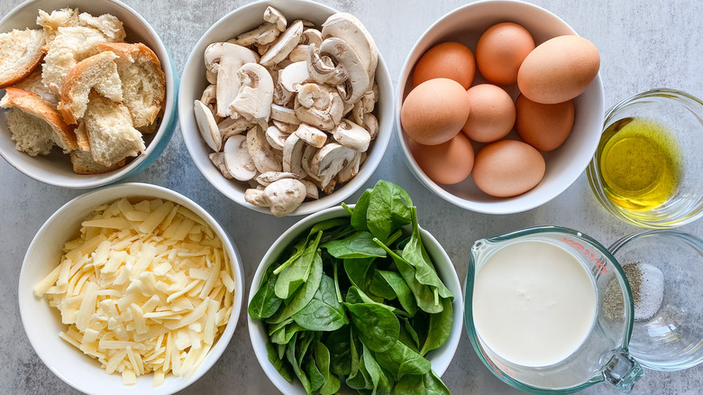 ingredients for egg strata