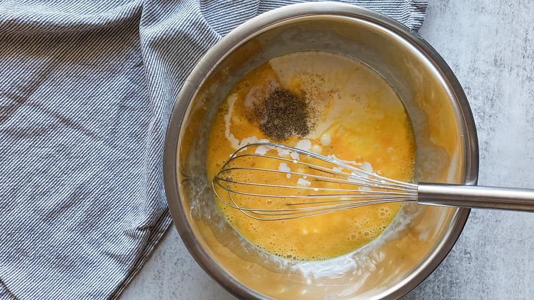 egg cream mixture in bowl