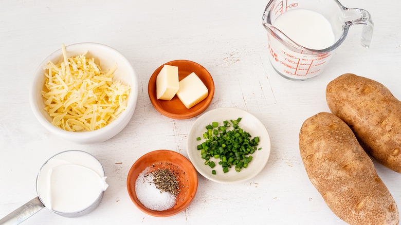 ingredients for cheesy baked potatoes