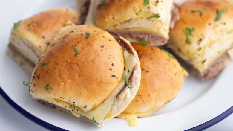 A plate of sliders