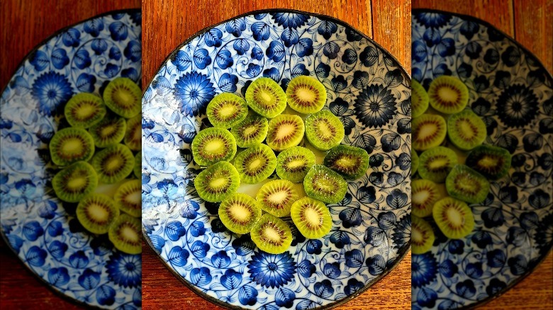 plate of kiwi berries