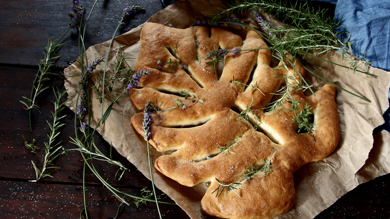 Leaf fougasse on board