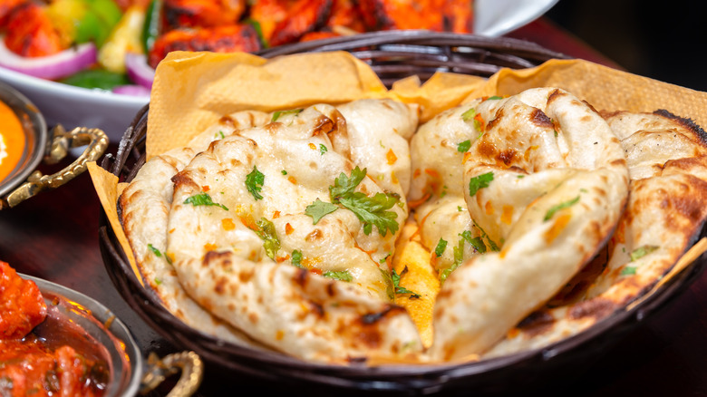 Naan on a table