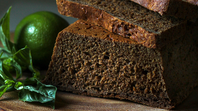 Pumpernickel on a board