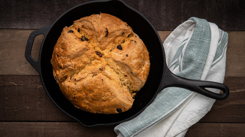 Soda bread in a skillet