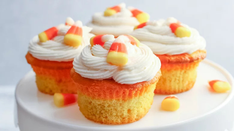 Candy corn cupcakes