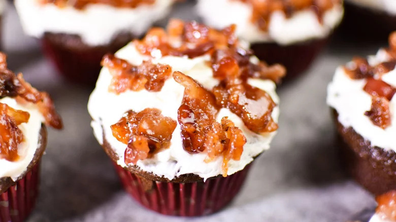 Chocolate bacon cupcakes