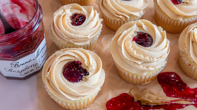 Peanut butter and jelly cupcakes