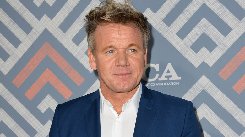 Gordon Ramsay in a blue coat