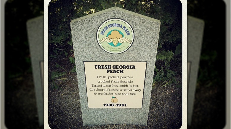 Fresh Georgia Peach headstone in Ben & Jerry's Flavor Graveyard