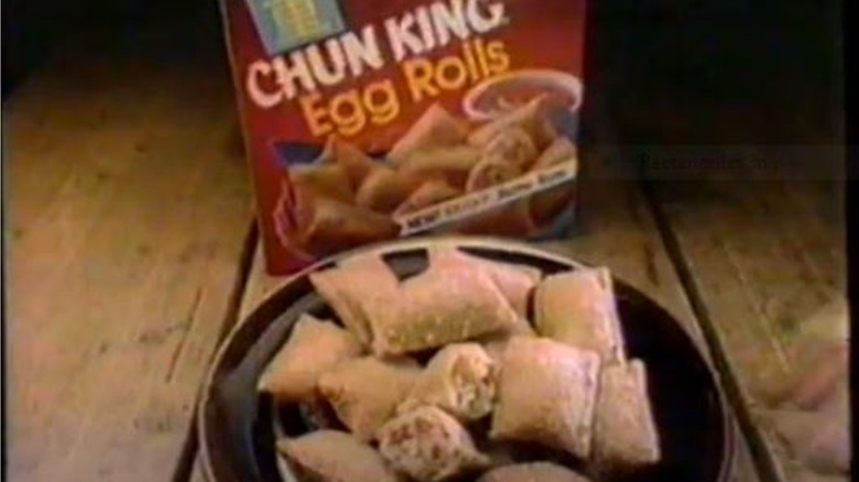 Screenshot of Chun King Egg Rolls on plate near box