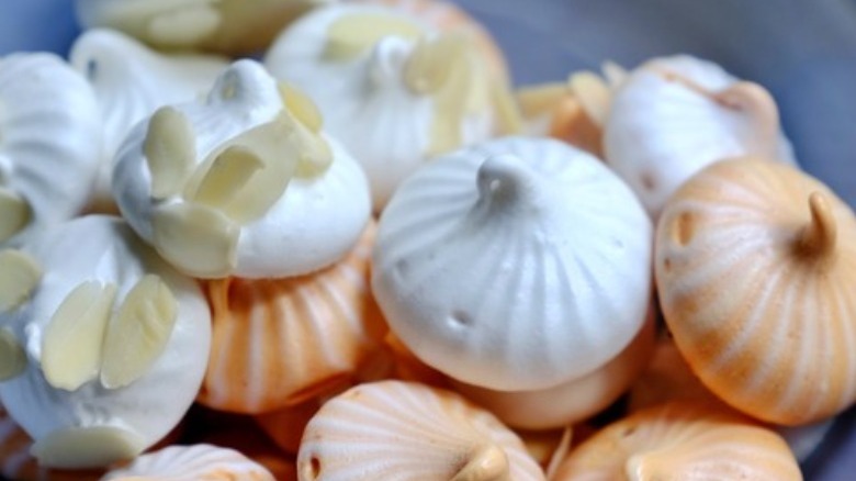 orange and white meringue cookies