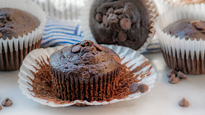 Chocolate chocolate chip muffins