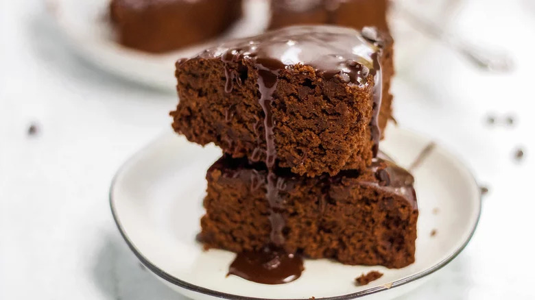 Stack of chocolate brownies