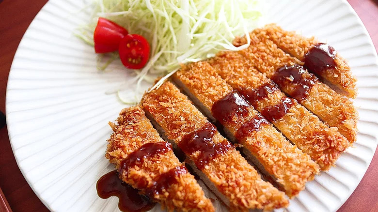 Donkatsu in a plate