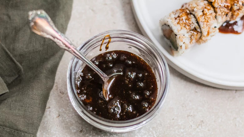 A jar of eel sauce