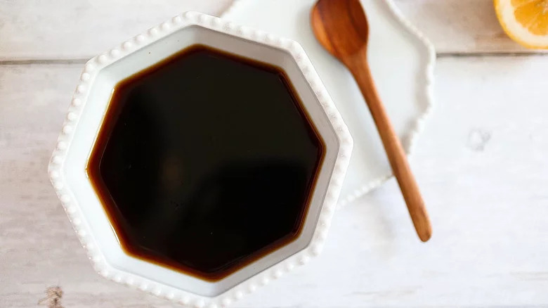 A bowl of ponzu sauce