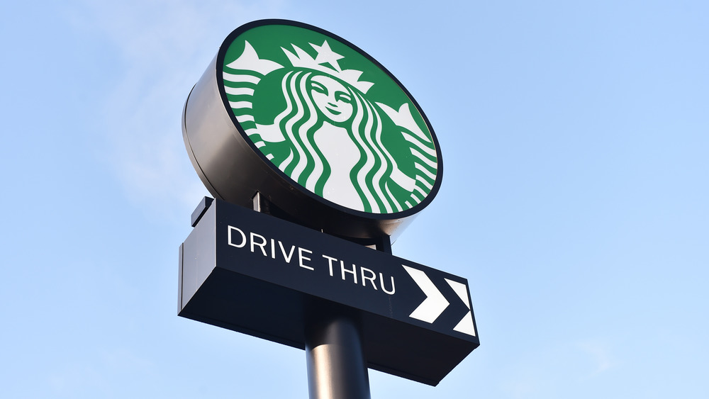 Starbucks sign at drive-thru location