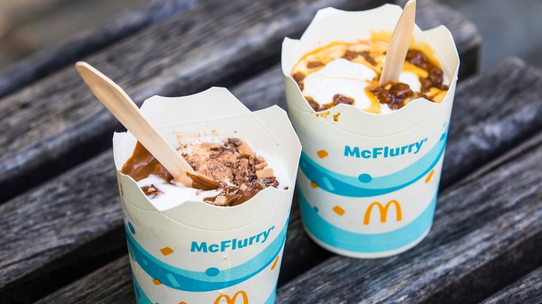 two McFlurrys against a rustic background