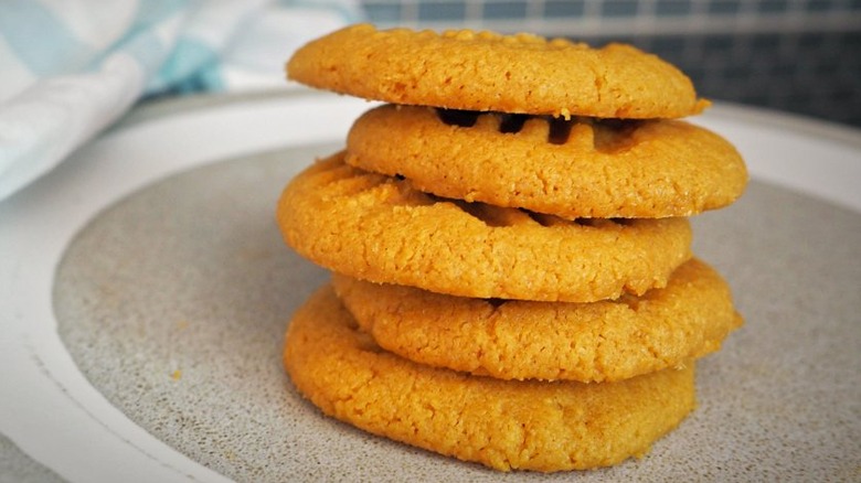 Stack of peanut butter cookies