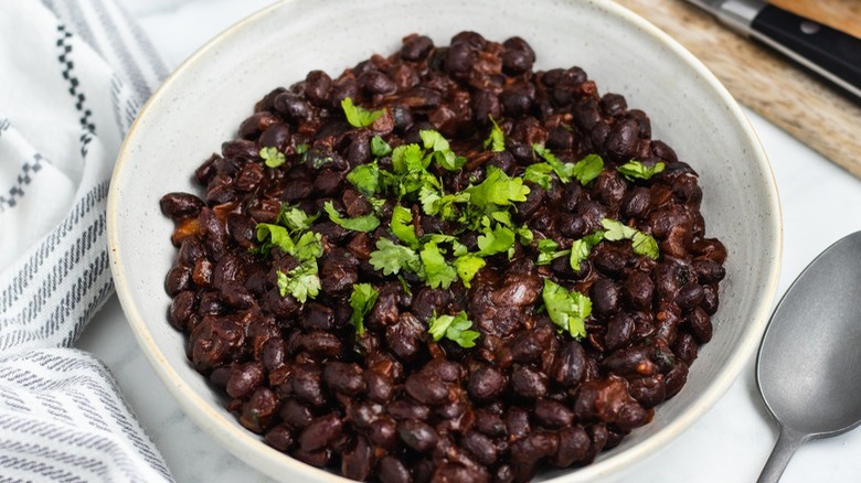 black beans with cilantro