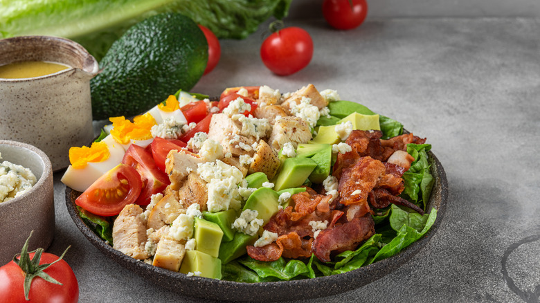 Cobb salad with dressing