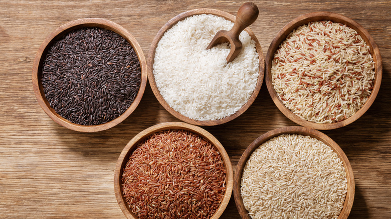 Different types of rice 