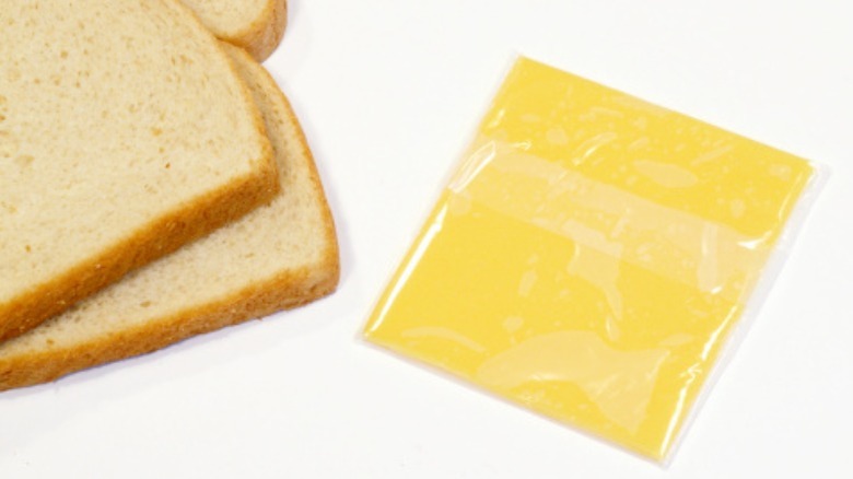 American cheese slice and bread