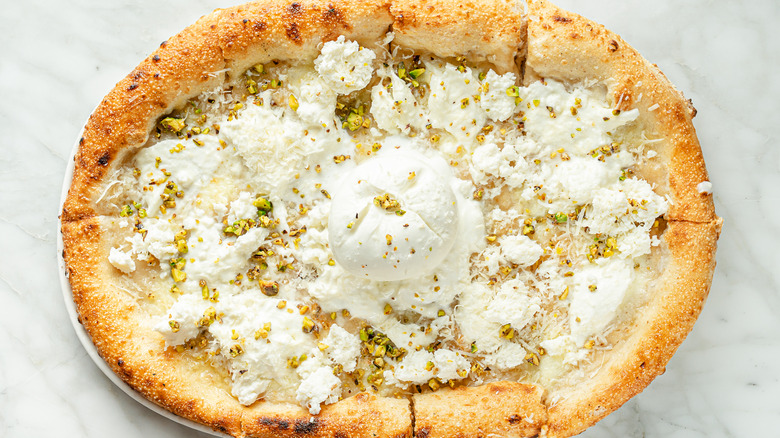 pistachio burrata pizza