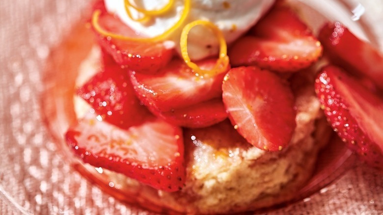 strawberry shortcake with orange peel