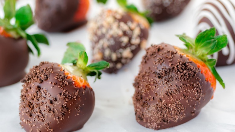 strawberries dipped in chocolate