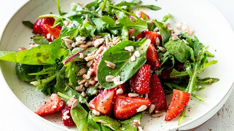 salad with strawberries and seeds