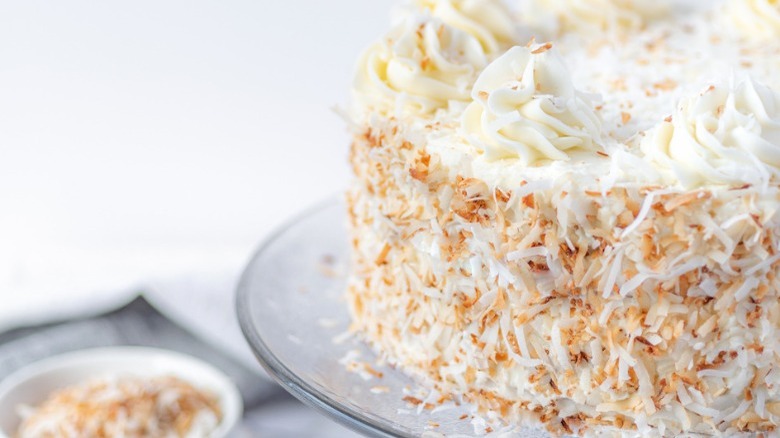 coconut cake close-up