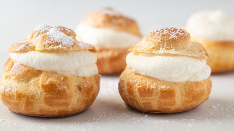 cream puffs with cream