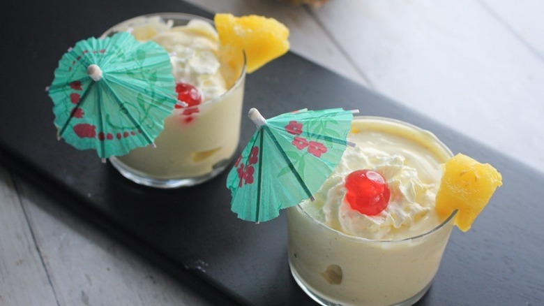 Disney Dole Whip with tiny umbrellas