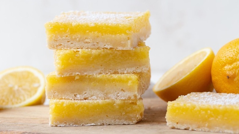 lemon bars stacked