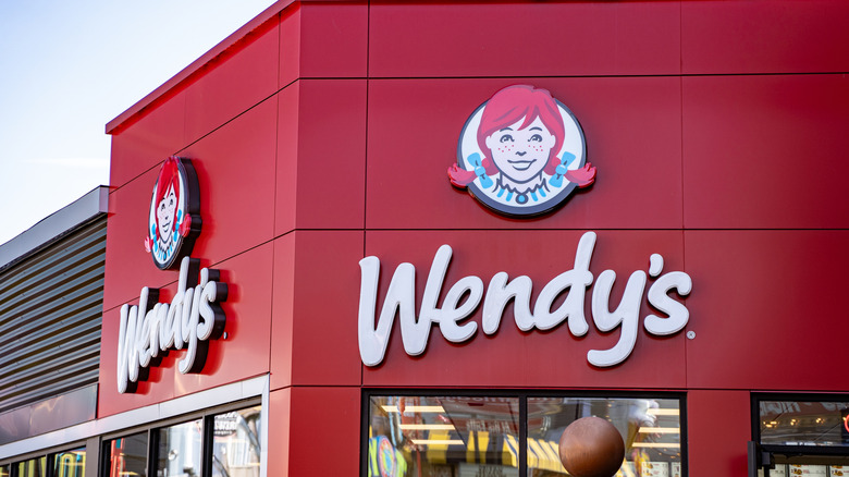 Wendy's exterior with the chain's logo on signage