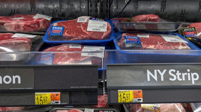 walmart steak on shelf