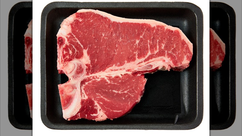 raw T-bone steaks from Walmart