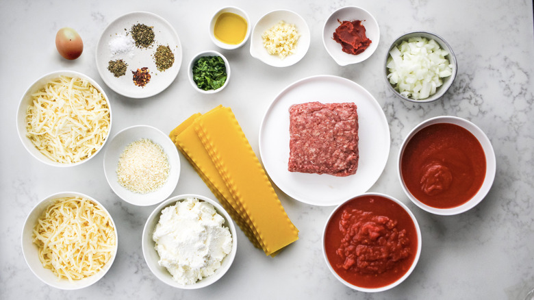 four cheese lasagna ingredients