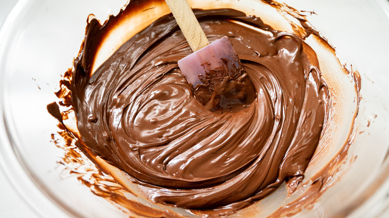 melted chocolate in bowl