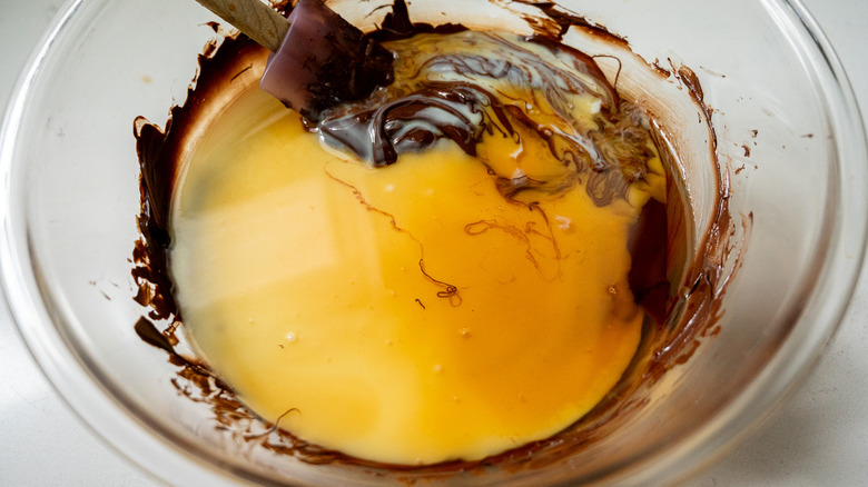 chocolate fudge mixture in bowl