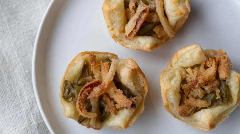 4 ingredient green bean casserole pastry bites