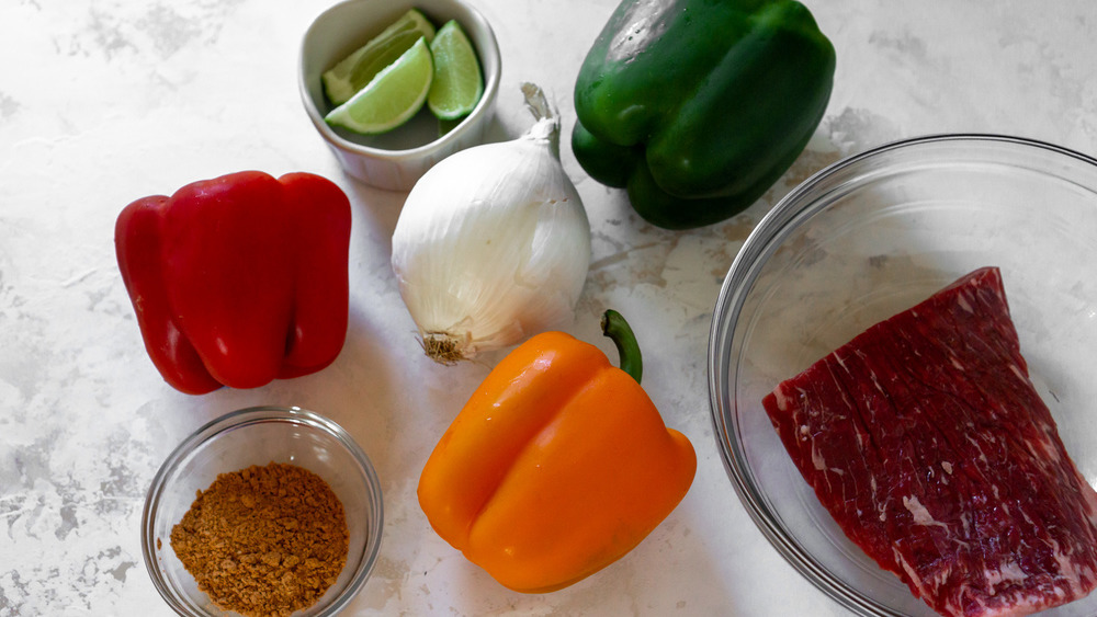 fajita ingredients on counter