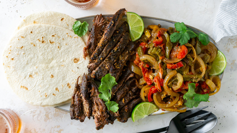 fajita ingredients on plate