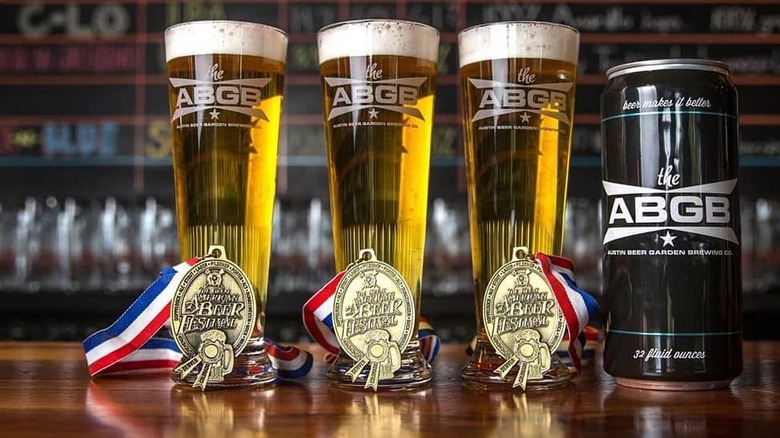 ABGB beers glasses with medals