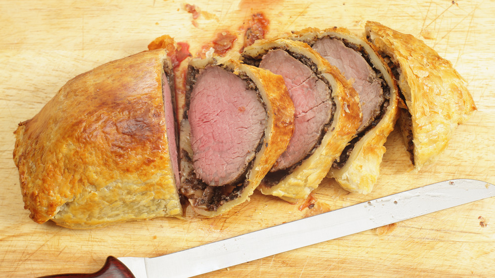 Beef Wellington slices