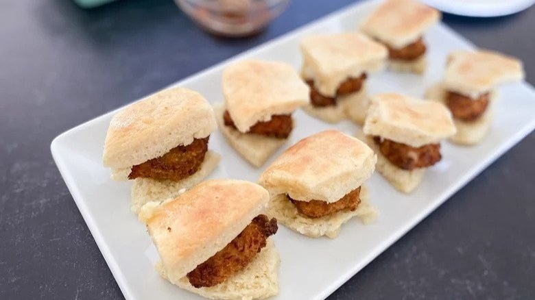 chicken nuggets in biscuits