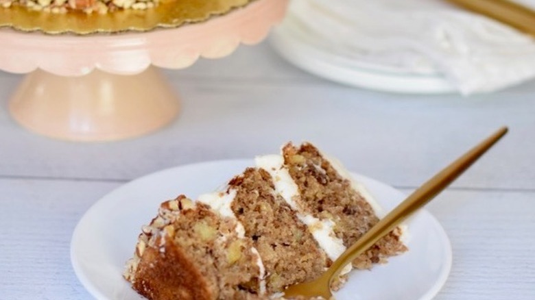 hummingbird layer cake on plate 